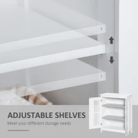 kleankin Modern Bathroom Floor Cabinet, Free Standing Linen Cabinet, Storage Cupboard with 3 Tier Shelves, White(m-5)