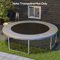 Soozier Trampoline Replacement Mat, Fits 12' Trampoline w/ 72 V-Hooks & 5.5" Springs (Spring & Frame not Included),  Black(m-10)