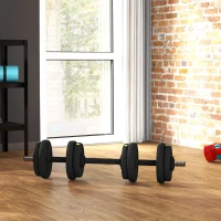 Soozier 33LBS 2-in-1 Adjustable Barbell & Dumbbells Set, Weights Set with Non-slip Handles for Men and Women Home Gym Training(m-1)