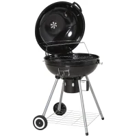 Outsunny Portable Kettle Charcoal Grill for Outdoor Grilling Heat Control BBQ Barbecue(m-2)