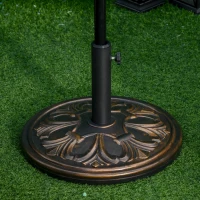 Outsunny 29 lb Heavy Duty Concrete Umbrella Base, 19" Round Parasol Holder for Outdoor, Garden, Backyard, Deck, Bronze(m-1)
