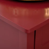 HOMCOM Sideboard Buffet Cabinet with Storage, Modern Coffee Bar Cabinet with 4 Drawers and Slatted Bottom Shelf, Console Table for Kitchen, Living Room, Dining Room, Hallway, Red(m-7)