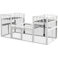 PawHut 7.3' x 3.6' Wooden Chicken Coop Combinable Design with Storage Shelf for 2-4 Chickens, Ducks, Goose, Rabbits, White(m-2)