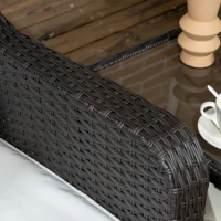 Outsunny Patio Bistro Set, Porch Furniture with 360° Rotation & Rocking Function, 28.25"x30.75"x36.25", Cream White(m-8)