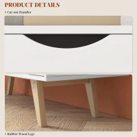 HOMCOM TV Stand with 2 Storage Cabinet Stand for TV's up to 50" for Living Room Office, Storage Entertainment Center, White(m-6)