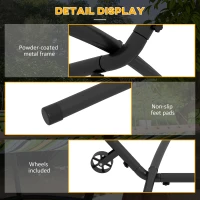Outsunny 9.5ft Hammock Stand Only, Portable Hammock with Wheels, Adjustable Hammock Net Stand, for String-style, Brazilian-style, Flat-style, Rope-style Hammocks, Black(m-6)