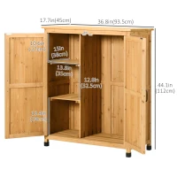 Outsunny Outdoor Storage Cabinet & Potting Table, Wooden Gardening Bench with Patio Cabinet and Magnetic Doors(m-3)