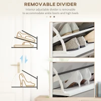 HOMCOM Shoe Storage with 3 Flip Drawers and Adjustable Shelves, Entryway Shoe Storage Cabinet for 24 Pairs of Shoes, White(m-6)