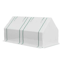 Outsunny 6' x 3' x 3' Portable Greenhouse, Garden Hot House with Two PE/PVC Covers and 2 Roll Up Windows, Clear(m-1)