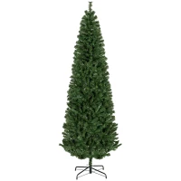 HOMCOM 7 FT Artificial Christmas Tree Pencil Xmas Tree with Stand, 818 Tips, Holiday Home Indoor Decoration for Party, Green(m-11)