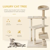 PawHut 39” Scratching Cat Tree Scratcher Revolving Steps Climbing Tower Post Pets Furniture Beige(m-4)