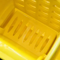 HOMCOM Mop Bucket Cart with Side Press Wringer, Metal Handle and 34 Quart Capacity, Yellow(m-8)