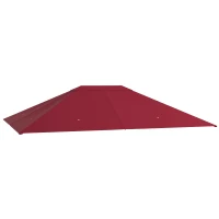 Outsunny 10' x 13' Gazebo Replacement Canopy Cover, Gazebo Roof Replacement (TOP COVER ONLY), Wine Red(m-11)