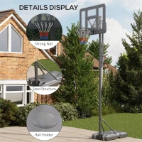 Soozier 7.7-10' Basketball Hoop, Freestanding Basketball System with 43" Shatterproof Backboard and Wheels(m-7)