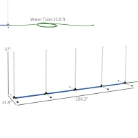 PawHut 2pc Dog Agility Training Equipment Set with Spray Water Tube, White(m-3)