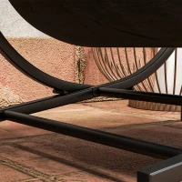 Outsunny Folding Firewood Rack Indoor Outdoor Wood Storage Log Holder with Canvas Carrier, Handles, 16.9" x 15" x 15.9", Black(m-9)