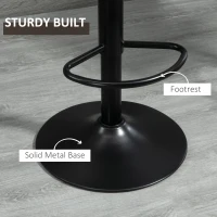 HOMCOM Adjustable Bar Stools Set of 2, Leathaire Swivel Barstools with Back and Footrest, Upholstered Bar Chairs for Kitchen, Dining Room, Home Pub, Brown(m-6)