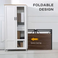 HOMCOM Folding Computer Desk, 47.25"W Home Office Writing Desk with Metal Frame, Brown(m-5)