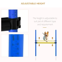 PawHut Dog Agility Starter Kit Pet Outdoor Exercise Training Set Tunnel 4 Weave Poles High Jumper(m-6)