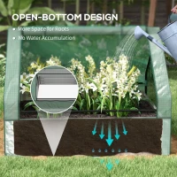 Outsunny Raised Garden Bed, Outdoor Metal Planter Box with Mini Greenhouse, Green and Silver(m-6)