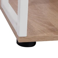 HOMCOM 52" Modern Computer Desk with Storage Shelves and Drawers, Home Office Desk, Study Workstation with CPU Stand, Oak(m-8)