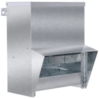 PawHut Automatic Chicken Feeder, No-Waste Poultry Feeder with Protective Lid for up to 4 Chickens, Holds 13 L of Feed(m-11)