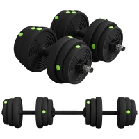 Soozier 55LBS 2-in-1 Adjustable Barbell & Dumbbells Set, Weights Set with Non-slip Handles for Men and Women Home Gym Training(m-11)