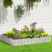Outsunny 8.5' x 3' x 1' Raised Garden Bed, Galvanized Metal Planter Box for Vegetables Flowers Herbs, White(m-2)