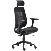 Vinsetto Ergonomic Mesh Office Chair, Reclining High Back Desk Chair with Adjustable Headrest & Armrests, Wheels, Swivel Computer Task and Gaming Chair, Black(m-11)