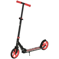Soozier Kick Scooter for 12 Years and Up, Folding Scooter with Height Adjustable Handlebar, Big Wheels and Rear Wheel Brake(m-1)