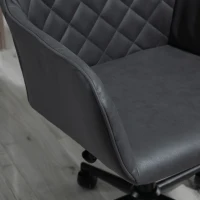 Vinsetto Mid Back Modern Home Office Chair Swivel Computer Desk Chair with Adjustable Height, Microfiber Cloth, Diamond Line Design, and Padded Armrests, Dark Gray(m-9)