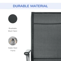 Outsunny Foldable Lounge Chair with 10-Positions Adjustable Backrest & Footrest for Deck, Backyard, Beach, Porch, Black(m-6)