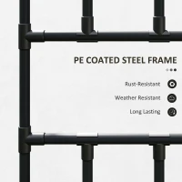 Outsunny Garden Arch Trellis, 8 FT Tall Metal Plant Trellis Support with Climbing Net, Cucumber Trellis for Climbing Plants(m-6)