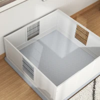 PawHut Dog Whelping Box with Washable Pee Pad, Adjustable Height Door, for Large Breed Dogs, 49" x 47" x 19"(m-9)