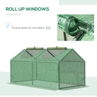 Outsunny 4' x 2' x 2' Portable Mini Greenhouse, Small Green House with PE Cover, Roll-up Zippered Windows for Indoor, Outdoor Garden, Green(m-5)