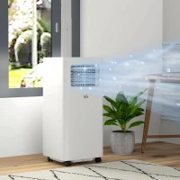 HOMCOM 8000 BTU Mobile Air Conditioner, 345 Sq. Ft., AC Unit with Dehumidifier, Sleep, 24H Timer On/Off, Window Kit, White(m-2)