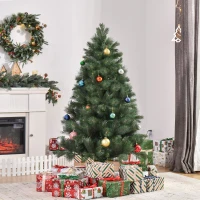 HOMCOM 6 FT Christmas Tree Artificial Pine Tree Christmas Decoration 375 Branches Green(m-1)