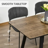 HOMCOM Extendable Dining Table Rectangular Wood Effect Tabletop for 4-6 People with Steel Frame & Hidden Leaves for Kitchen, Dining Room, Living Room(m-4)