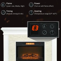 HOMCOM 31.5" Electric Fireplace with Mantel, 1400W Freestanding Fireplace Heater with Remote Control, Overheat Protection, Timer, White(m-5)