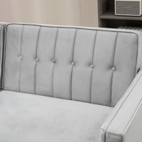 HOMCOM 3 Seater Sofa Bed with Reclining Split Back & Rubber Wood Legs, Light Gray(m-9)