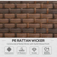 Outsunny 5-Piece  Patio Furniture Set Outdoor Rattan Wicker Conversation Set with 2 Cushioned Chairs, 2 Ottomans and Coffee Table, Replacement Cushion Cover Included, Beige(m-4)