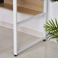 HOMCOM Office Computer Desk Writing Table Workstation with Storage Shelves,  Decorative Hutches, & Strong Build, Oak(m-8)