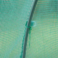 Outsunny 9.8' x 6.6' x 6.6' Plastic Greenhouse Cover Replacement, Heavy Duty Waterproof Tarp for Hoop House, Sheeting with 6 Windows, Door & Reinforcement Grid, Green(m-10)