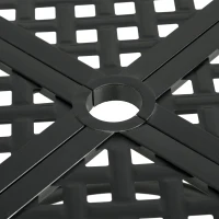 Outsunny 42" Round Outdoor Dining Table for 4 Persons, Metal Patio Dining Table with Umbrella Hole for Backyard, Lawn, Balcony(m-7)