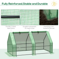 Outsunny 6' x 3' x 3' Mini Greenhouse with Zippered Doors & Roll-up Windows, Portable Plant Hot House with Durable PE Cover, Water Resistant, UV Protected for Outdoor Flowers, Vegetables, Green(m-5)