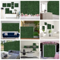 Outsunny 12PCs Grass Wall Panels, 20" x 20" Artificial Grass Wall Decor, Greenery Backdrop Panels Wall for Outdoor, Indoor, Garden, Fence, Backyard, Dark Green(m-8)