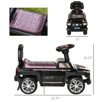 Aosom Kids Ride on Push Car, SUV Style Sliding Walking Car for Toddle with Horn, Music, Working Lights, Hidden Storage and Anti-dumping System, Black(m-3)