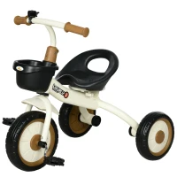 Qaba Tricycle for Kids Age 2-5, Toddler Bike for Children, White(m-11)