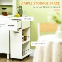 HOMCOM 3- tier Slim Storage Cart, Rolling Narrow Kitchen Cart on Wheels for Small Place, Slide Out Side Utility Cart for Bathroom, Laundry(m-4)