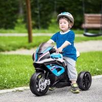 Aosom Kids 6V Electric Ride-On Motorcycle Battery Powered 1.5-5 Years Blue(m-1)